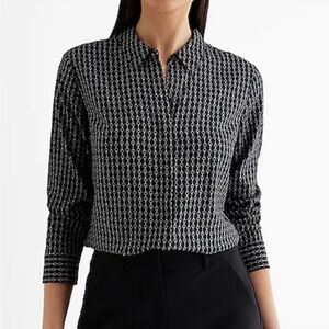 Express Black & White Blouse